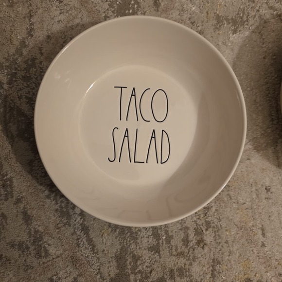 Rae Dunn Taco Salad Burrito Bowl Set of 2 White Ceramic LL Kitchen - Picture 2 of 5